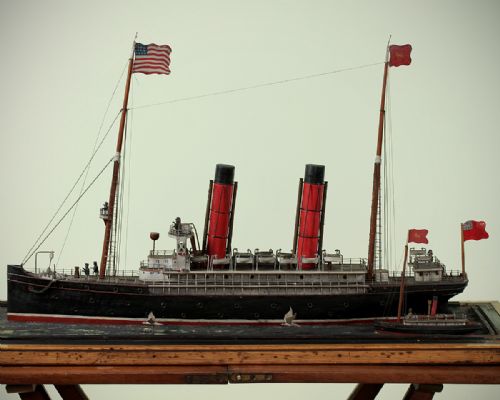 fig 2. Cased Model of Cunard Liner RMS Lucania c.1900.
