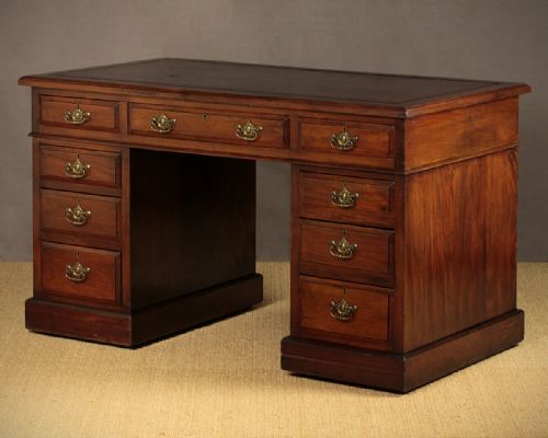 Walnut Pedestal Desk C.1890.