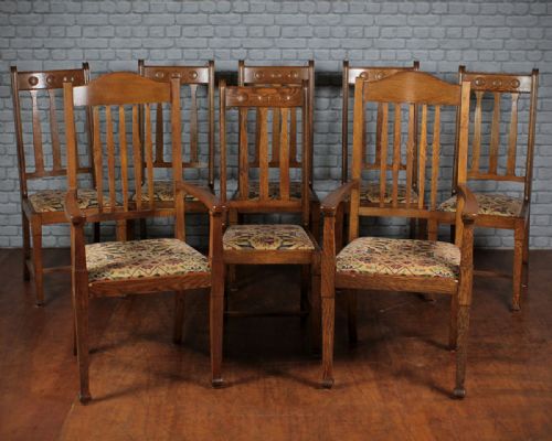 Eight Arts & Crafts Dining Chairs C.1905.
