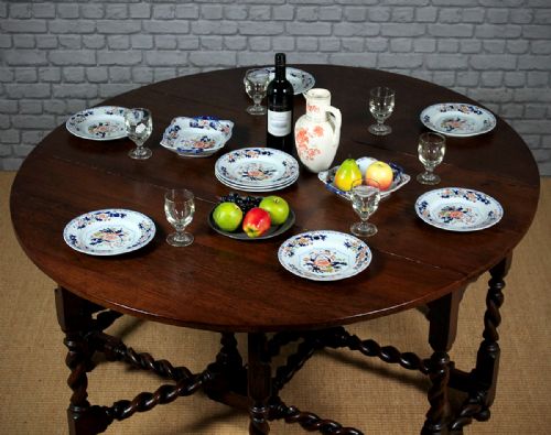 Large Oak Double Gateleg Dining Table C.1920.