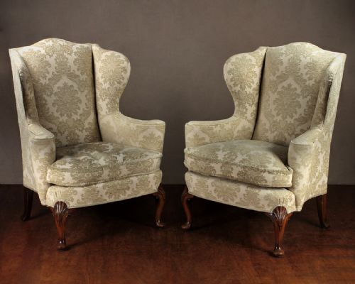 Pair of Queen Anne Wing Chairs C.1930.