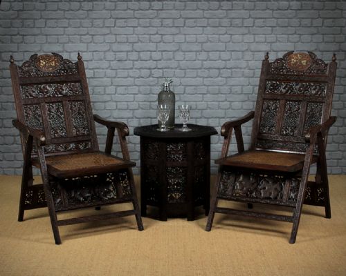 Anglo-indian Folding Garden Armchairs C.1900.