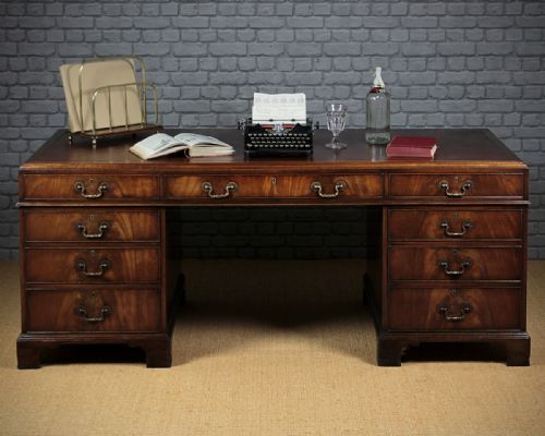 Large Mahogany Pedestal Desk C.1930.
