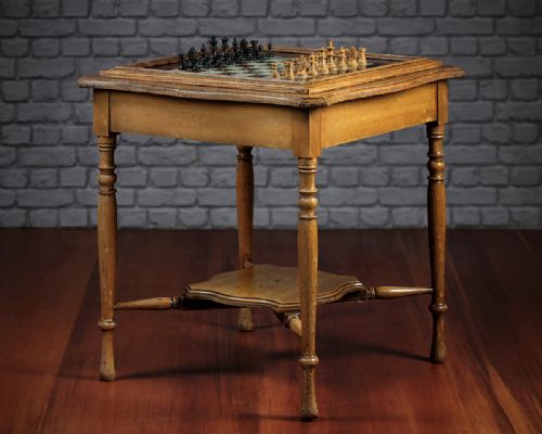 Edwardian Painted Chess Table C.1905.