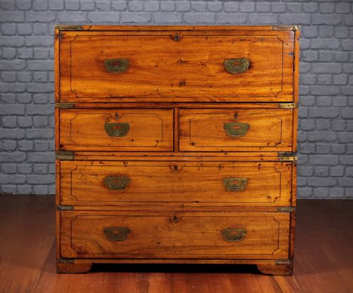 Campaign Secretaire Chest of Drawers C.1870.