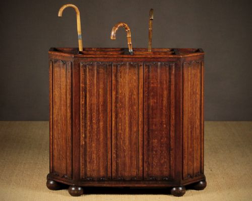 Edwardian Oak Stick & Umbrella Stand C.1910.