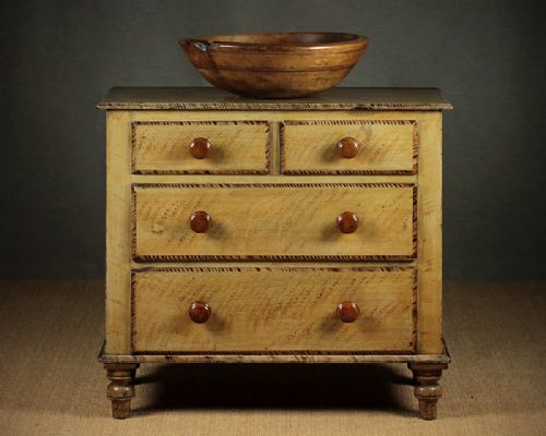 Small Painted Pine Chest of Drawers C.1870.
