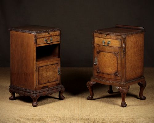 Pair Burr Walnut Bedside Cabinets C.1930.