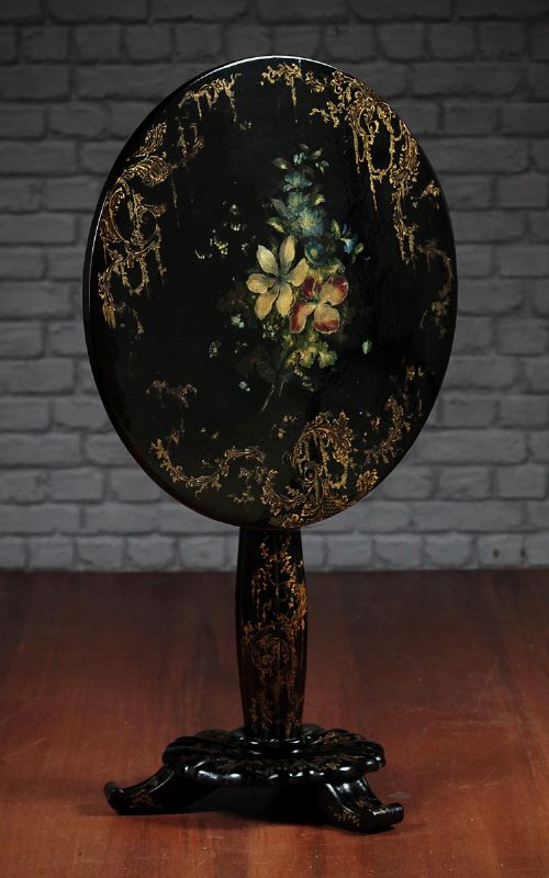Painted Papier-mache Tripod Table C.1860