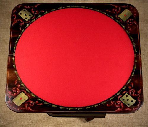 fig 1. Exceptional Painted Rosewood Card Table c.1860.