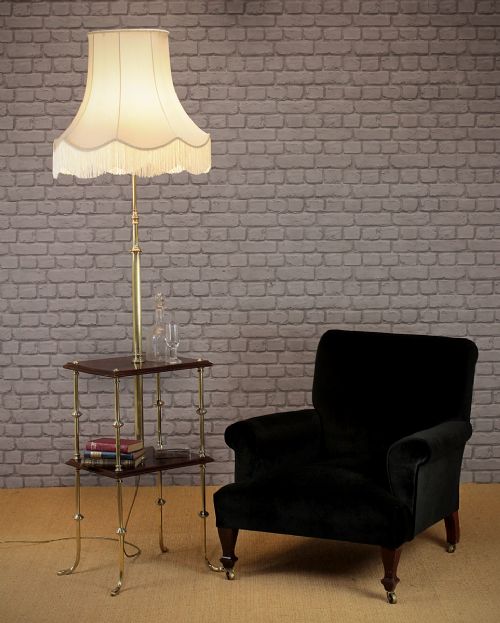 Two Tier Table & Standard Lamp C.1890.