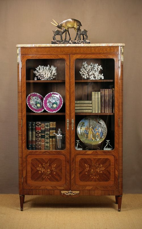 French Marble Top Bookcase C.1910.