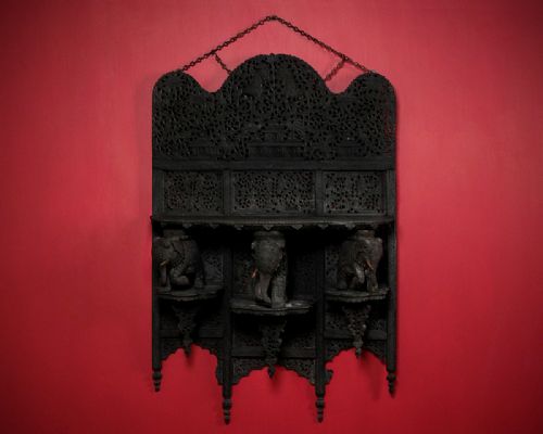 Carved Indian Wall Bracket with Elephants C.1880.
