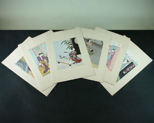 Six Suzuki Harunobu Prints C.1920.