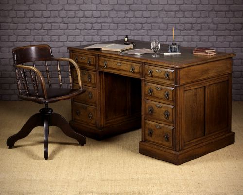 Oak Pedestal Desk C.1890.
