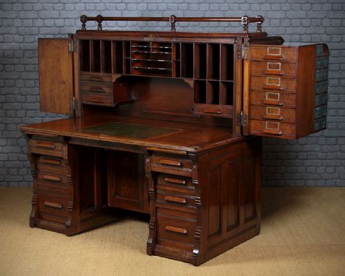 Indianapolis Cabinet Company Roll Top Desk C.1890.