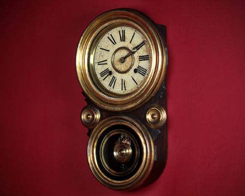 Elias Ingraham Gilded Wall Clock C.1885.