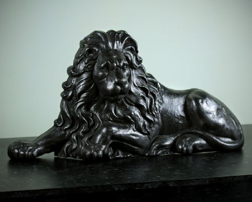 Large Late 19th.c. Ornamental Iron Lion.