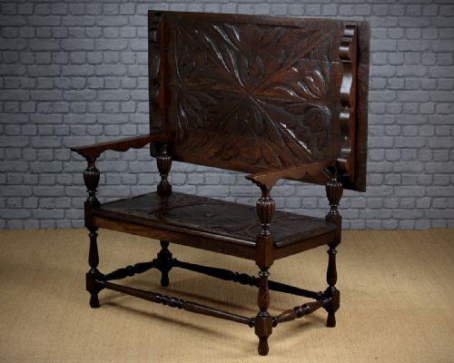 Metamporhic Oak Monk’s Bench & Table C.1910.