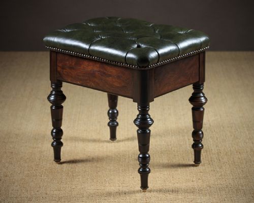 Hinged Leather Top Dressing Stool C.1890.