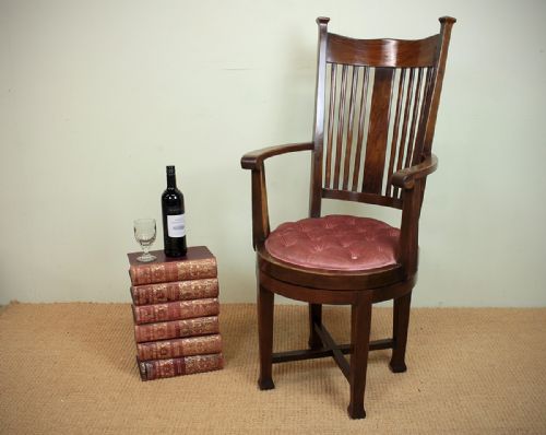 Arts & Crafts Revolving Desk Chair C.1910.