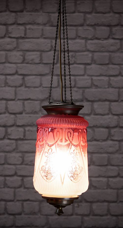 Cranberry Glass Porch Light C.1910.