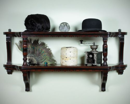 Late 19th.c. Mahogany Two Tier Wall Bracket or Shelf C.1880.
