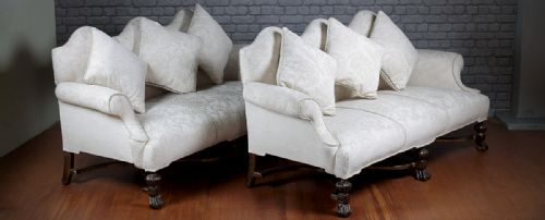 Pair of Early 20th.c. Queen Anne Style Sofas C.1910.