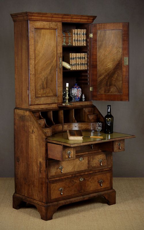 Queen Anne Style Bureau Bookcase C.1910.
