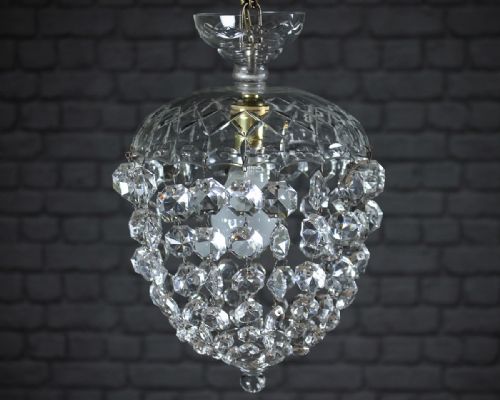 Crystal Glass Hanging Porch Light C.1930.