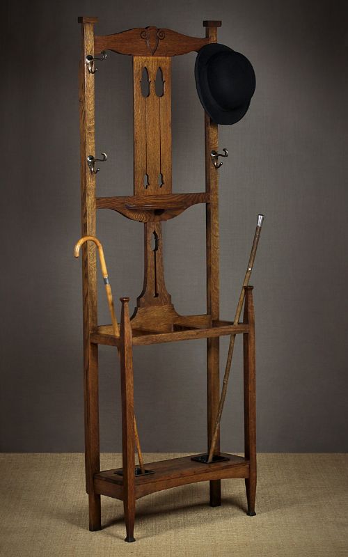 19th.c. Arts & Crafts Oak Hall Stand C.1890.