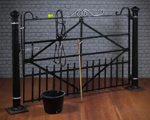 19th.c. Wrought Iron Field Gate & Posts C.1810.