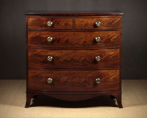 Large Bow Front Mahogany Chest of Drawers C.1835.