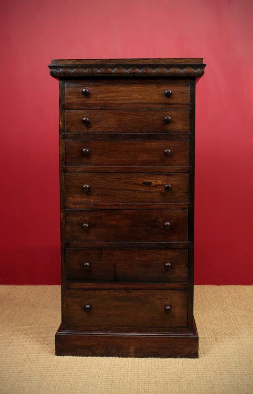 Very Small Rosewood Bank of Drawers C.1890.