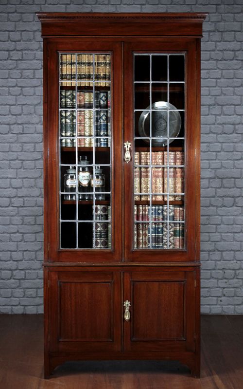 Narrow Edwardian Mahogany Bookcase C.1910.