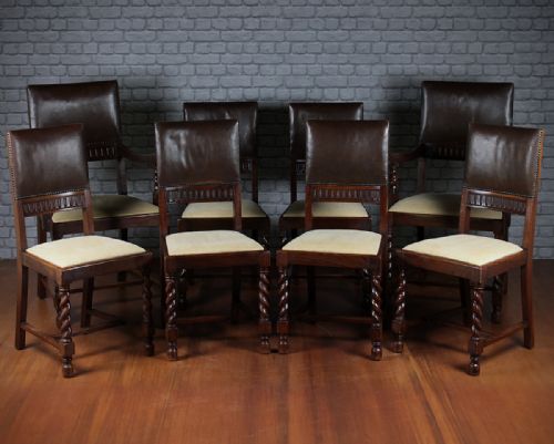 8 Oak Dining Chairs C.1920.