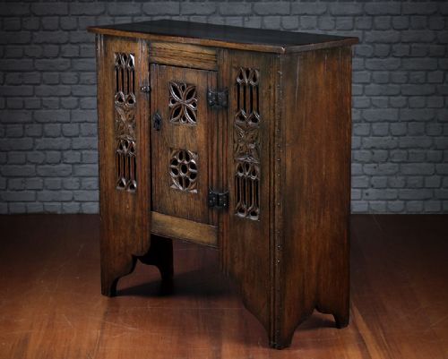 fig 1. Carved Oak Aumbrey Cupboard c.1930.