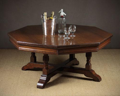 Large Octagonal Walnut Coffee Table C.1880.