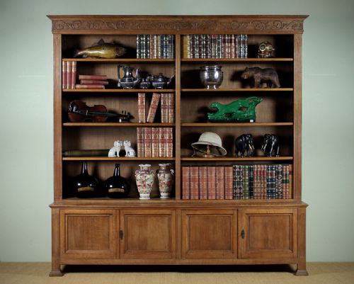 Large Open Oak Bookcase C.1920.