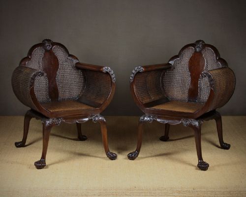 Unusual Pair of Bergere Armchairs C.1925.