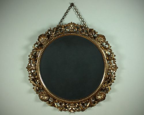 Carved & Gilded Limewood Wall Mirror C.1920.