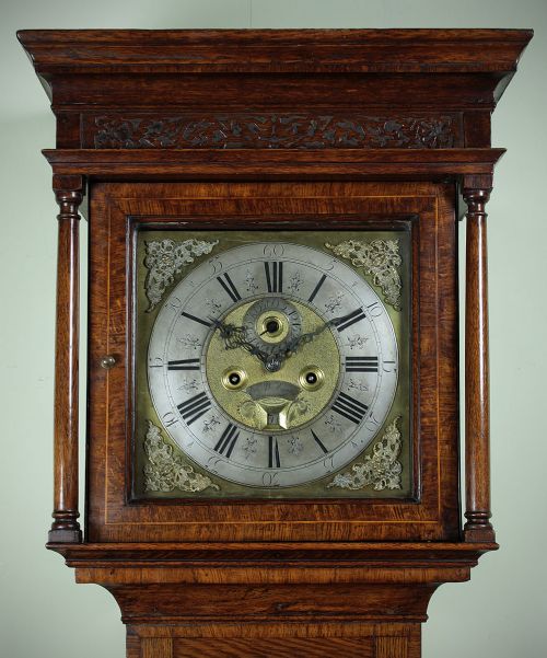 Oak Brass Face Longcase Clock C.1790.