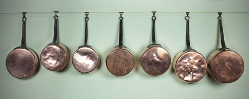 Set of Large Copper Pans C.1860.