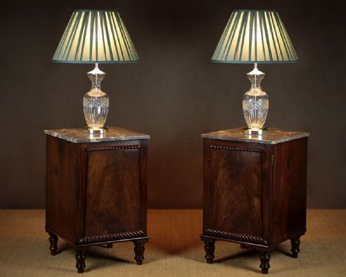 Pair Marble Top Bedside Cabinets C.1830.