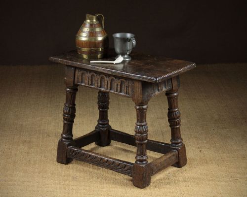Carved Oak Joint Stool C.1920.