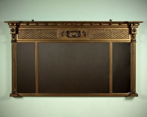 Regency Style Triple Plate Overmantle Mirror C.1895.