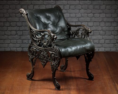 Unusual Cast Iron Conservatory Seat C.1890.