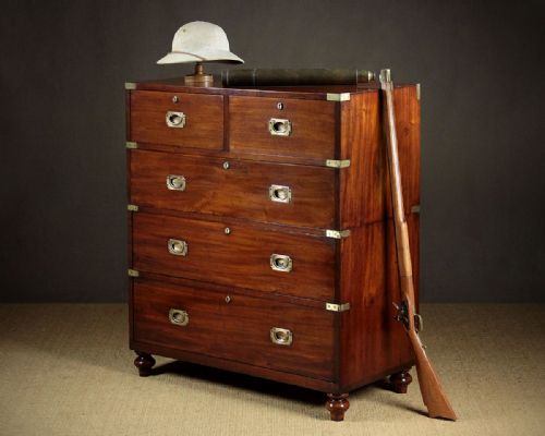 Mahogany Campaign Chest of Drawers by Ross & Co. Dublin C.1870.