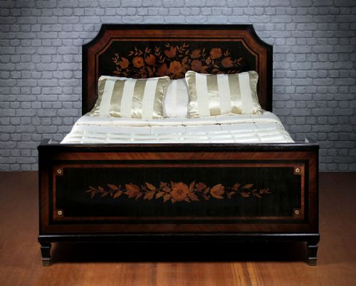 fig 1. Italian Double Bed & Matching Pair Bedside Tables c.1900.