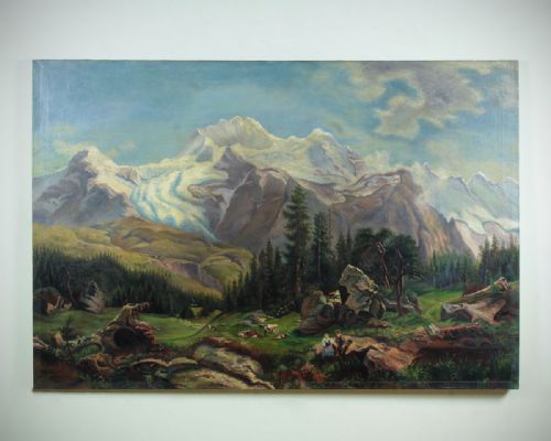 Very Large Alpine Landscape C.1920.